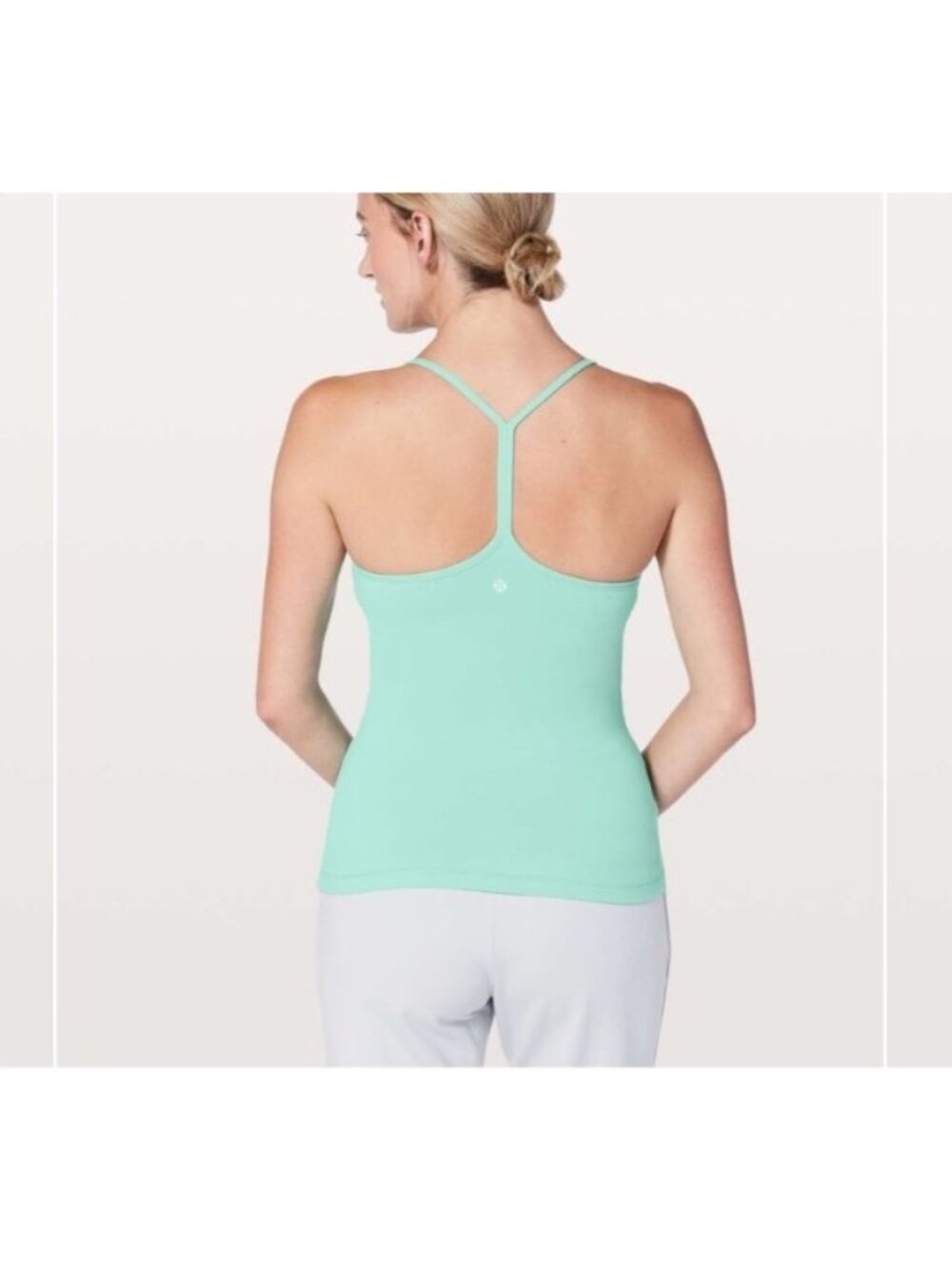 Lululemon Size 6 Power Y Luon Tank in Mint Green Sleeveless Tank Yoga